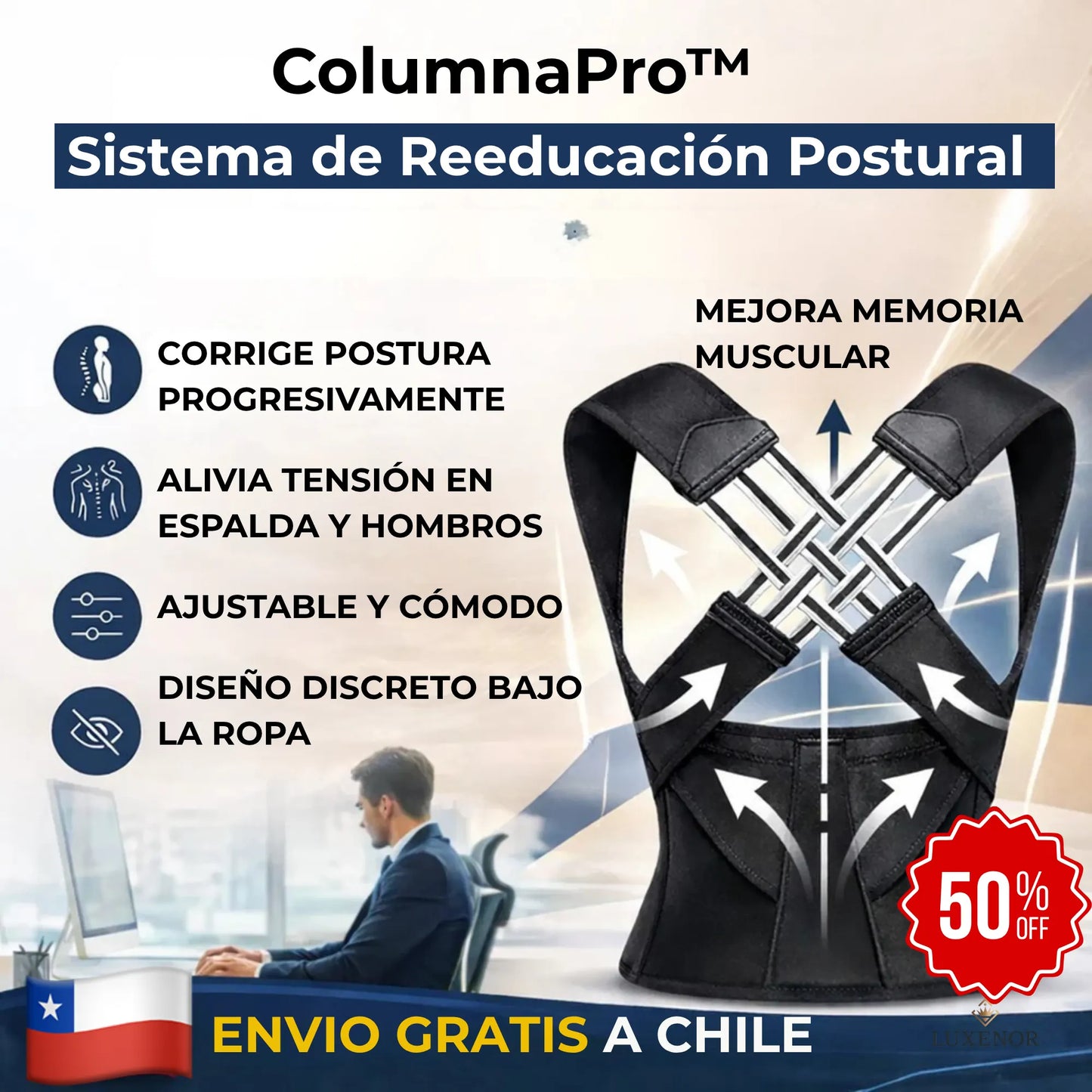 Chaleco Corrector De Postura Cruzado Wi